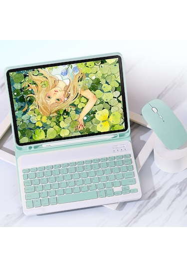 Xindoker 2021 İpad Pro 11 İnç Çift Modlu Kablosuz Klavye Kılıfı - Mor Deri Kasa Ve Şarj Özellikli