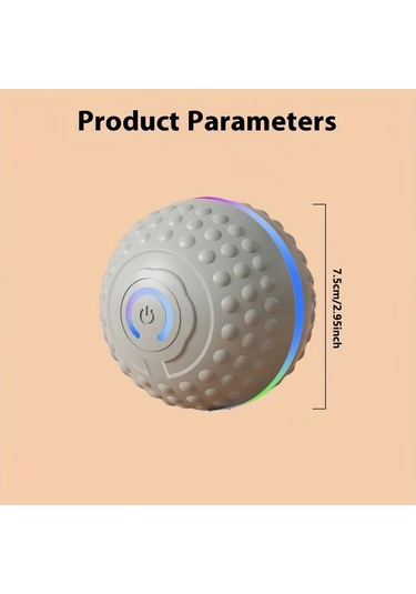 Turcoshop11 Gri 1 Otomatik Zıplayan Köpek Oyuncağı Usb Şarjlı Akıllı İnteraktif Top Küçük Orta Büyük Köpekler İçin