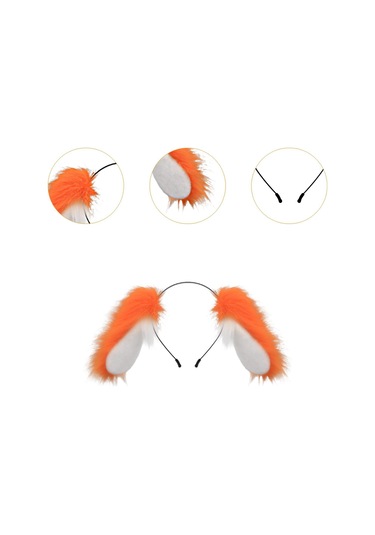 Suntek Köpek Kulakları Kafa Bandı Cosplay Malzemesi Turuncu
