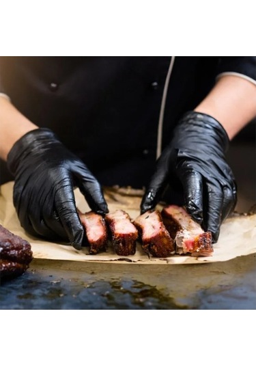 Siyah Nitril Eldiven Ekstra Kalın - L Beden - 50'li Paket