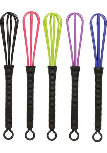 Qingmipy 5'li Saç Boyası Karıştırıcı Seti - Kaymaz Sap, Dayanıklı Plastik, Kolay Kullanım 18cm Çok Renkli