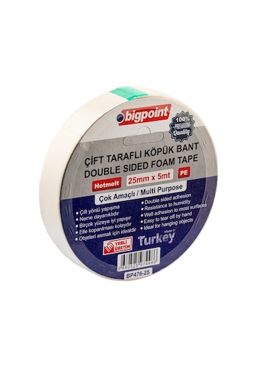 Bigpoint Çift Taraflı Köpük Bant 25mmx5m