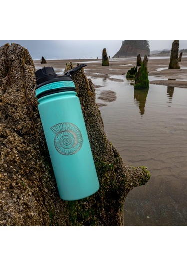 18 Oz Vakum Yalıtımlı Spor Şişesi Özel Lazer Oyulmuş Seçenekler Paslanmaz Çelik, Çift Duvarlı, Geniş Ağız Siyah - Boş Siyah