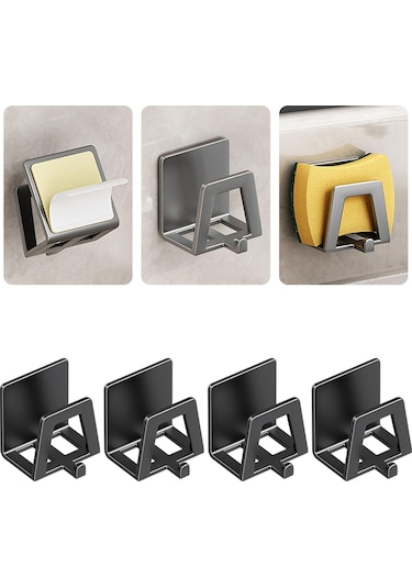 Suntek 4 Parça Tencere Kapağı Tutucu Duvara Monte Yerden Siyah