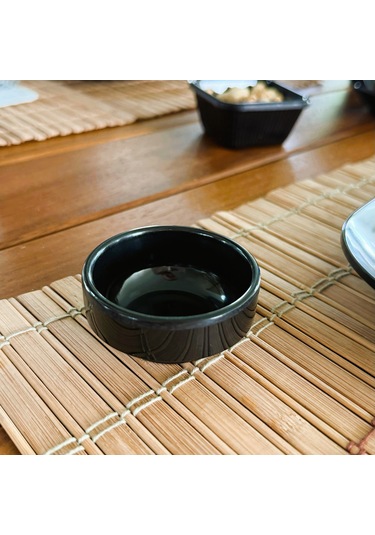 Alezy 529 Göreme Melamin Termostar Yuvarlak Sosluk 6 Cm Siyah