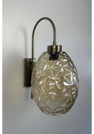 Veltro Bal Rengi Cam Aplik Duvar Lambası Modern Otel Cafe Vintage Salon Yatak Odası Merdiven Retro Bal