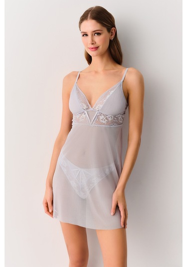 Suwen Duchess Kısa Gecelik St4375613065 Lila
