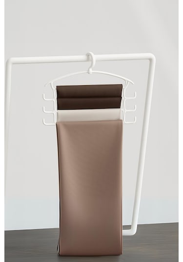 Beyaz Pantolon Askısı & Dolap Düzenleyici Askı Beyaz