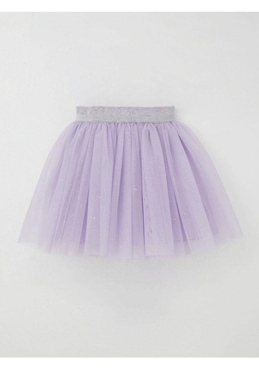 Kız Çocuk Lila Simli Tütü Etek-15494 Lila