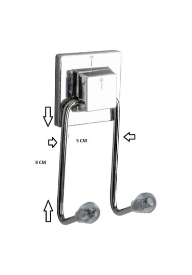 Yapışkanlı İkili Havluluk Askı Krom