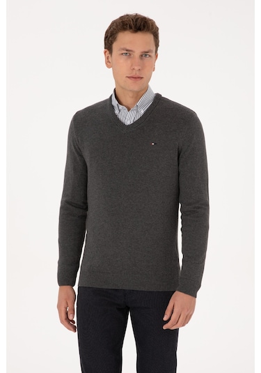 U.s. Polo Assn. Erkek Antrasit Melanj Kazak /triko 50313668-vr081 Antrasit Melanj