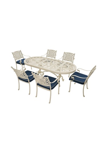 Helen 6 Kişilik Döküm Masa Takımı Rehome Beyaz