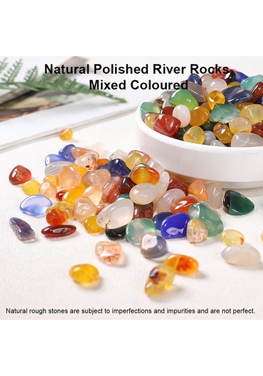 Neevoyu Doğal Çevrilmiş Akgat Taşları, Renkli Kırık Matalar, Akvaryum Dekorasyonu, Dıy Malzemesi, 9-12mm, 100g Paket