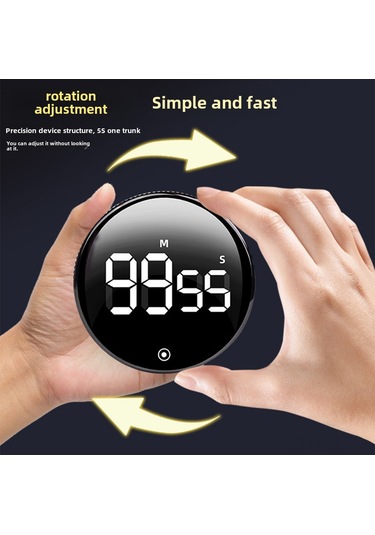 Konesam Yenilikçi Dönen Lastik Şekilli Manyetik Zamanlayıcı - Ev, Bahçe, Pastacılık, Çalışma İçin Renkli Ekranlı Usb Şarjlı Zaman Takip Aleti