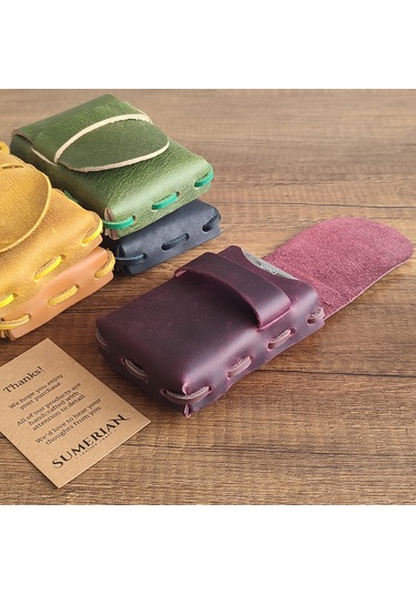Sumerian Leather Craft Deri Sigara Kılıfı Fuşya