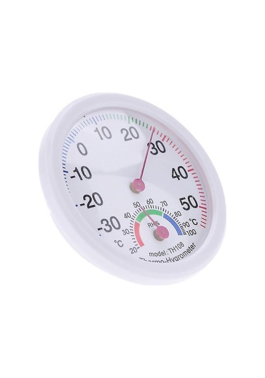 Jeemson Ev Okul Ofis İçin Zamanlı Sıcaklık Nem Ölçer -30 C/+50 C 20%-100% Nem Aralığı Zara Ahşap Desenli Asma Daire Şekli 7.5cm