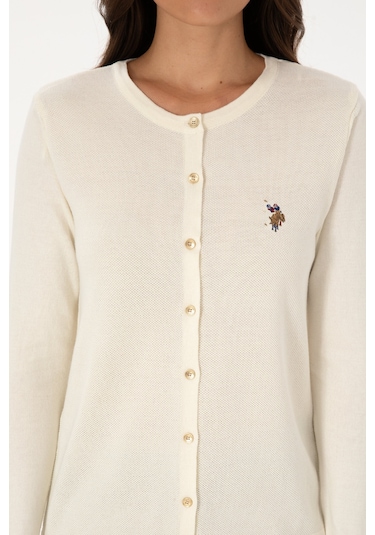 U.s. Polo Assn. Kadın Hırka Triko 50307737-vr256 İnci