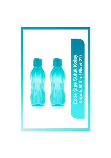 Tupperware Eco + Şişe Suluk Kolay Kapak 500 ML Mavi 2'li