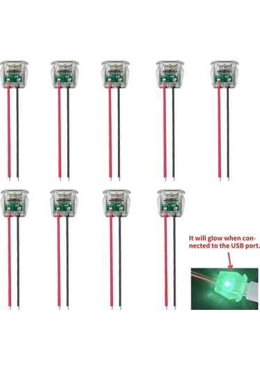 Meridiangoods 15 Adet Şeffaf Tip C Usb Şarj Hubı Led Göstergeli Güvenli Bağlantı