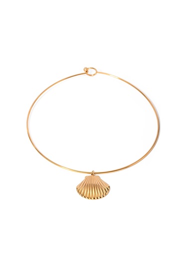 18 Ayar Altın Paslanmaz Çelik Okyanus Kabuğu Kolye Ucu Fransız Zarif Retro Şık Yüksek Kaliteli İnci Titanyum Çelik Kolye Diğer