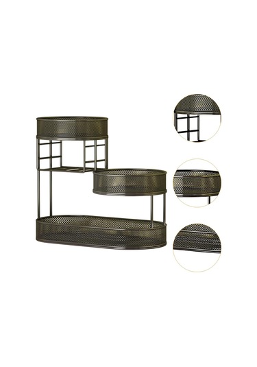 Homyl Meyve Sepet Tepsisi Ekmek Sepeti Sebze Rafı Sebzesi Soğan Siyah