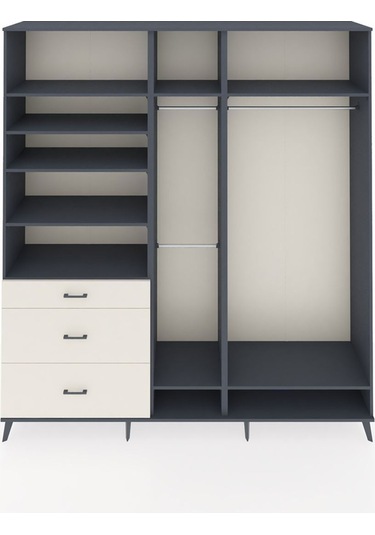 Hyperion Dolap 9 Raflı 3 Çekmeceli 3 Askılı 220x44x243 Antrasit-antrasit/aytaşı Antrasıt/aytası Hyperion Dolap 9 Raflı 3 Çekmeceli 3 Askılı 220x44x243 Antrasit-antrasit/aytaşı Antrasıt/aytası