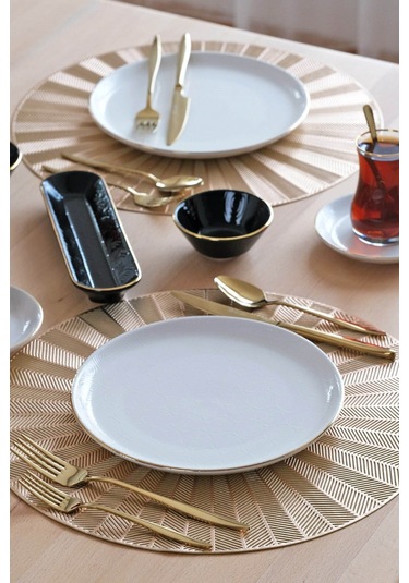 Asya Balance Altın Yaldızlı 32 Parça 6 Kişilik Seramik Kahvaltı Takımı Diğer