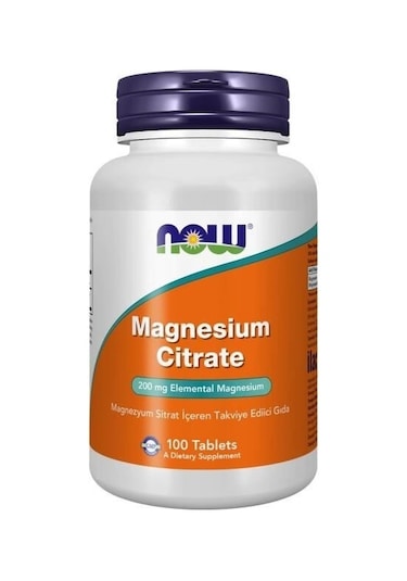 Now Magnesium Citrate 200 Mg 100 Tablet