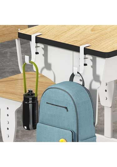 Suntek Çanta Askı Kancası Yemek Masası Yatak Odası Ev Uygun Masa Kancası Beyaz 2 Adet Çok Renkli