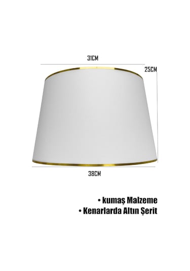 Beyaz Gold Şeritli Lambader Şapkası Beyaz