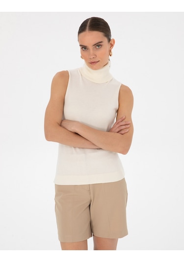 Pierre Cardin Kadın Ekru Kazak /triko 50316336-vr019 Ekru
