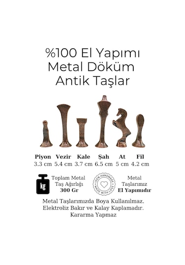 Mc53 Satranç Takımı El Yapımı Gerçek Ceviz Ağacı Satranç Tahtası Antik Metal Satranç Taşları