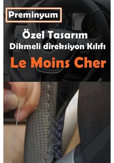 Ford Fiesta Oto Direksiyon Kılıfı Siyah Dikiş Estetik Görünüm