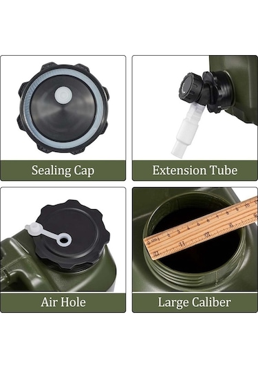 12l Musluklu Dayanıklı Outdoor Kamp Piknik Su Bidonu Yeşil