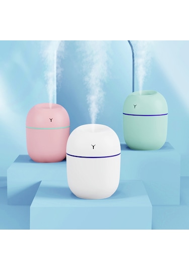 Mufunye 220ml Usb Minyatür Nemlendirici, Led Işık Ve Otomatik Kapanma, Sürekli/aralıklı Sprey Modu, Masüstü Sessiz Nemlendirme