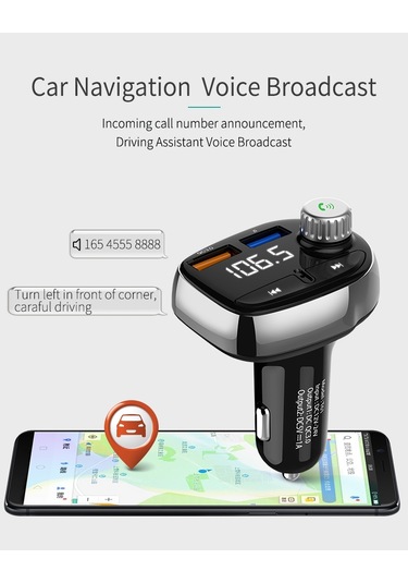 Araba Çift Usb Mp3 Fm Verici Bluetooth Müzik Çalar, Destek Tf Kart / U Disk / Eller Serbest Aramalar