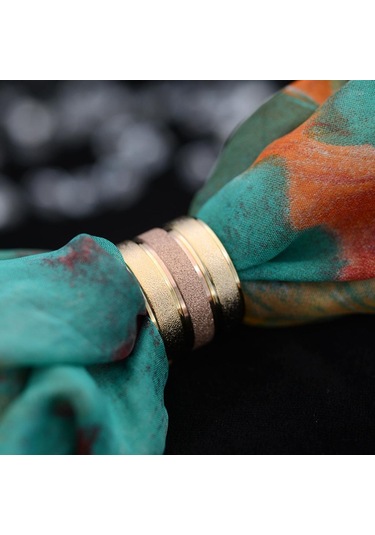 Homyl Düğün Partisi Için Şık Bakır İpek Eşarp Klipleri Altın Gül