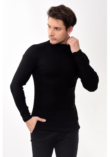 Erkek Balıkçı Yaka Boğazlı Slim Fit Kazak 8 Renk