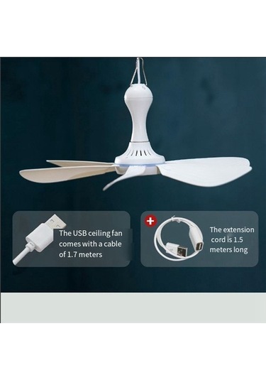 Sessiz 6 Yaprak Usb Powered Tavan Gölgelik Fanı Kamp Yatağı Yurt Çadırı Için 0812 Var Ayaklı 5 Adetten Az