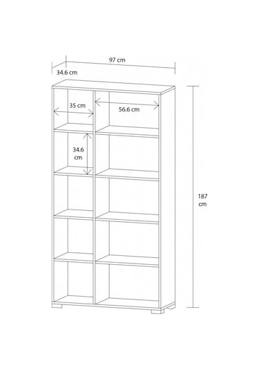 Mobilique Aksu Açık Raflı Giysi Odası Dolabı 600-00-158
