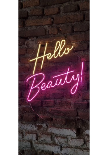 Hello Beauty Yazılı Neon Led Duvar Aydınlatması