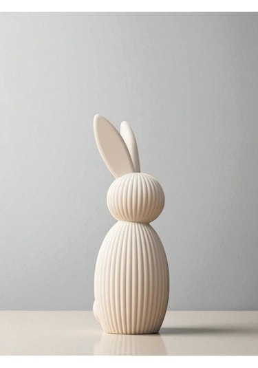 Modern Tavşan Dekoratif Obje Beyaz Renk, Minimalist Tasarım