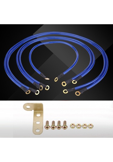 Xiyyadms Araba Performansı Geliştirici 5'li Güçlü Toprak Kablosu - Başlangıç Hızı, Motor Gücü, Akü Ömrü Ve Far Parlaklığı Artırıcı