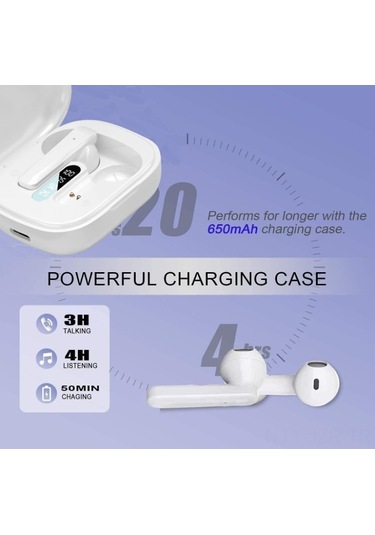 Geeroyoo Bluetooth 5.3 Kulak İçi Kulaklıklar, Aktif Gürültü Engelleme, Ipx7 Su Geçirmez, Hi-fi Stereo, Akıllı Dokunmatik Kontrol, Spor İçin Uygun