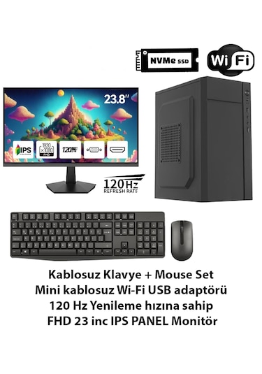 Comloji Ofis Basic-2 i5-4440 8 GB 256 GB NVMe 23" Free Dos Masaüstü Bilgisayar