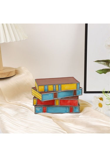 Hombey Retro Renkli Reçine Kitap Lambası - Ofis/ev Dekoru Işıklı Santral, Rahat Okuma Atmosferi, Kolay Kullanim