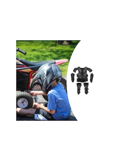 Suntek Çocuklar İçin Motosiklet Zırh Takım Diz Dirsek Göğüs Sırt Koruyucu Pedleri