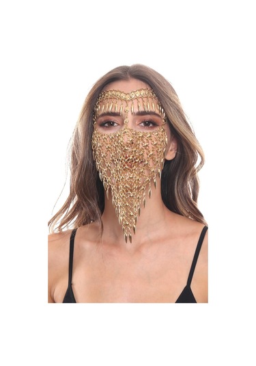 Kadın Altın Renk Kaplama Ayarlanabilir El Yapımı Peçe Altın