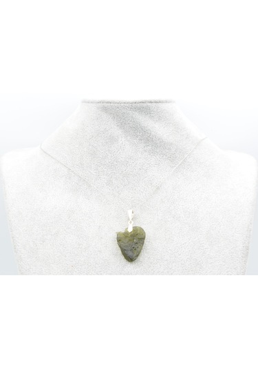 Gümüş Zincirli Moldavit Taşı Kolye Ucu 5 Gr Yeşil