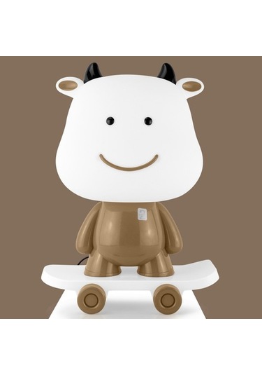 Szypzstore Yaratıcı Karikatür Buzağı Led Gece Lambası Çocuk Yatak Odası Başucu Uyku Işığı Jpgpk0 Kahverengi